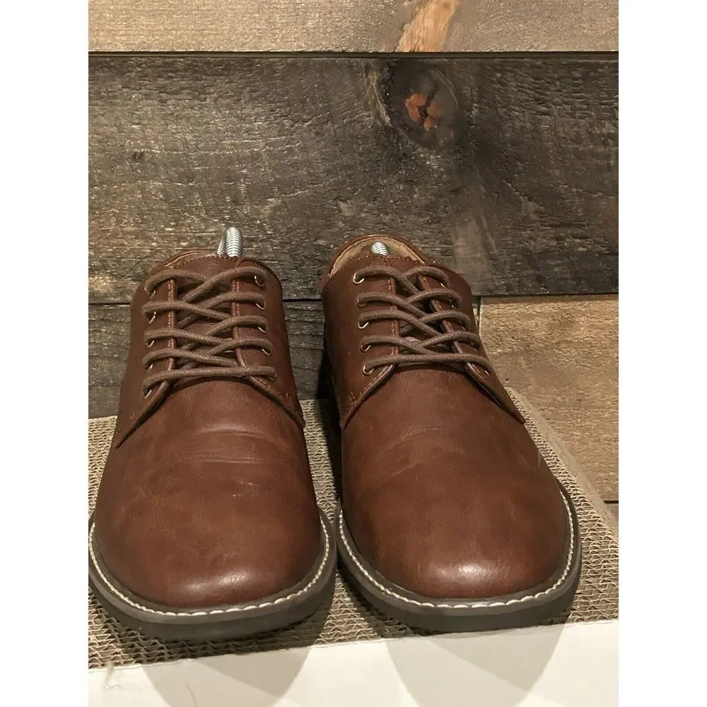 GUESS Jakey Men's Classic Brown Leather Derby Oxford Lace Up Size‎ 10 Shoes